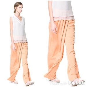 NWT Zara Palazzo Sarong Pants in Peach